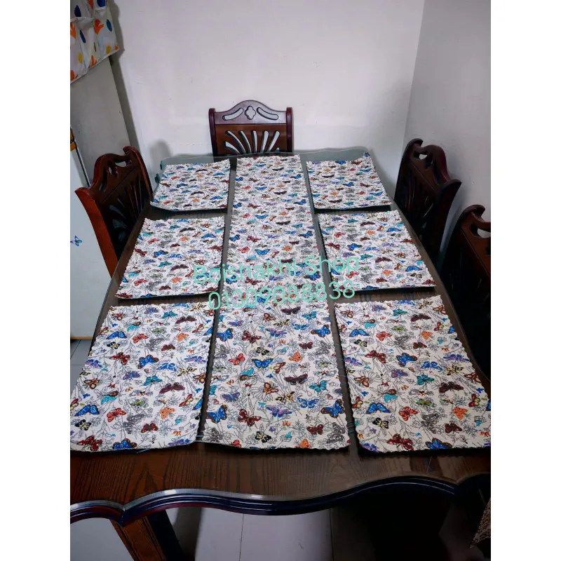 6 Pcs Table Mat + 1 Runner Set(squre shape