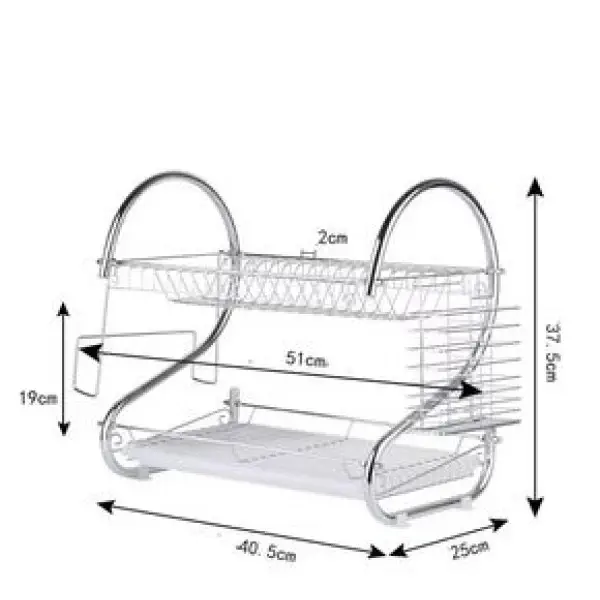 2 Layer Dish Drainer Kitchen Rack