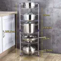 Five Layer Kitchen Steel Pot Rack 