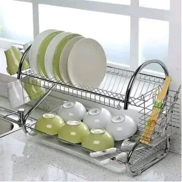 2 Layer Dish Drainer Kitchen Rack