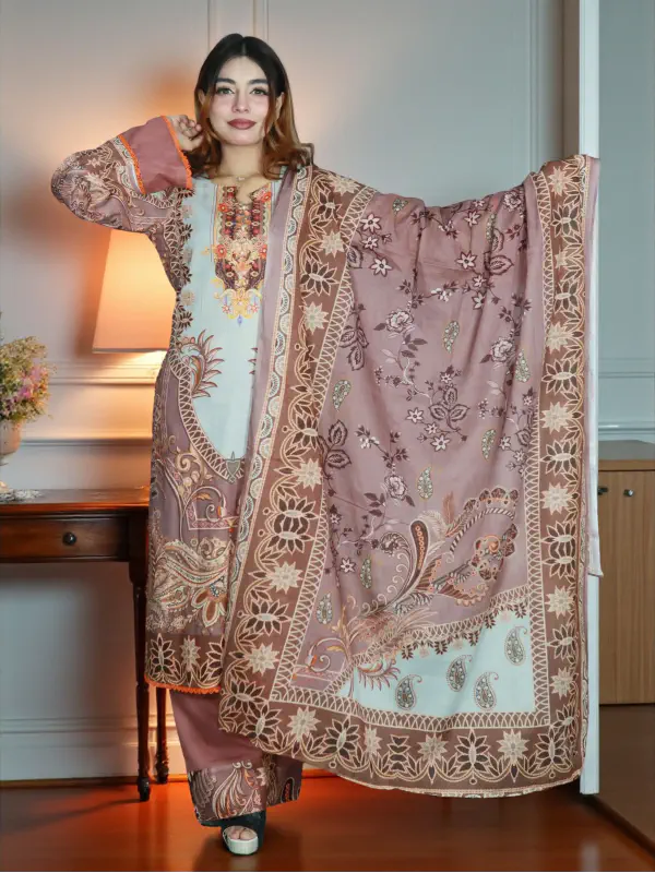SWISS PURE COTTON LAWN (LIGHT COFFEE)