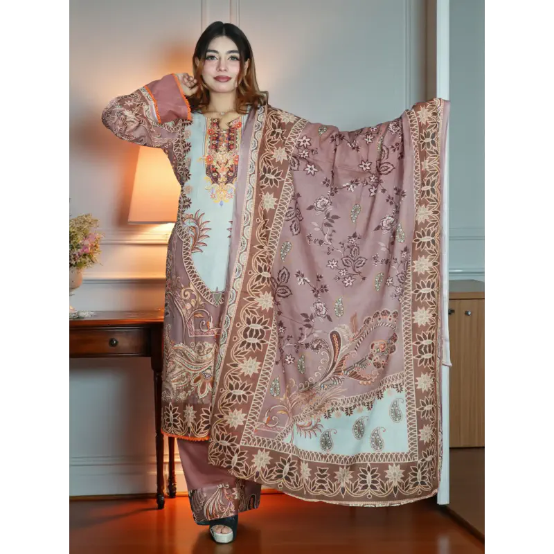 SWISS PURE COTTON LAWN (LIGHT COFFEE)