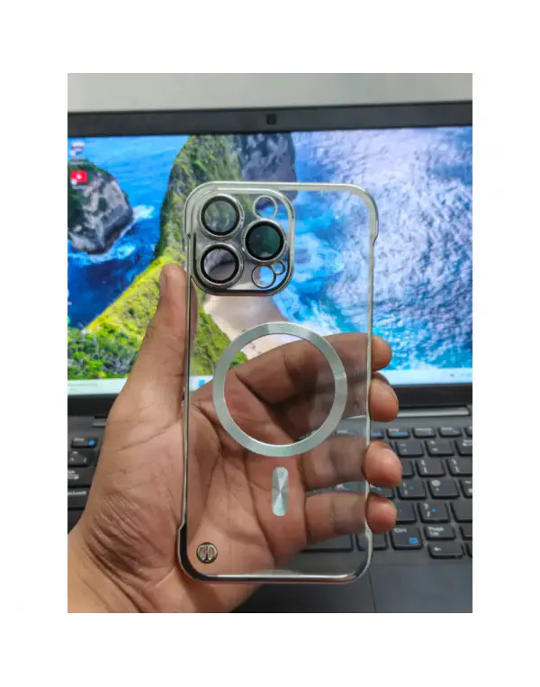 Luxury Plating Clear Borderless For Magsafe Phone Case For iPhone