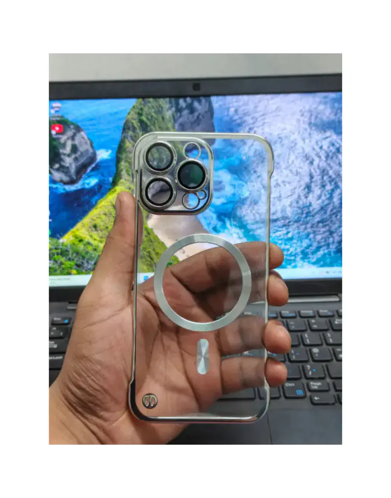 Luxury Plating Clear Borderless For Magsafe Phone Case For iPhone