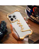 Oatsbasf Metal Phone Case for iPhone 14 15 16 Pro & Pro Max Bazel-Less Phone Protective Cover Air Cusion Anti-Drop Bumper Slim Case