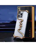 Oatsbasf Metal Phone Case for iPhone 14 15 16 Pro & Pro Max Bazel-Less Phone Protective Cover Air Cusion Anti-Drop Bumper Slim Case