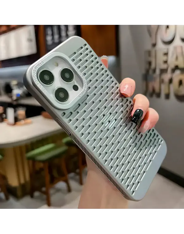 Luxury Hollow Poly Carbonate Cooling Phone Case for iPhone