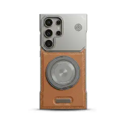 360 Kickstand PVC MagSafe Leather-Texture Shockproof Case