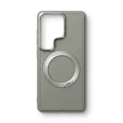 Magnetic Leather Phone Case with Integrated Ring Stand