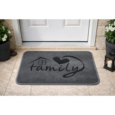 Family Floor Mat (Dark Grey/Black)