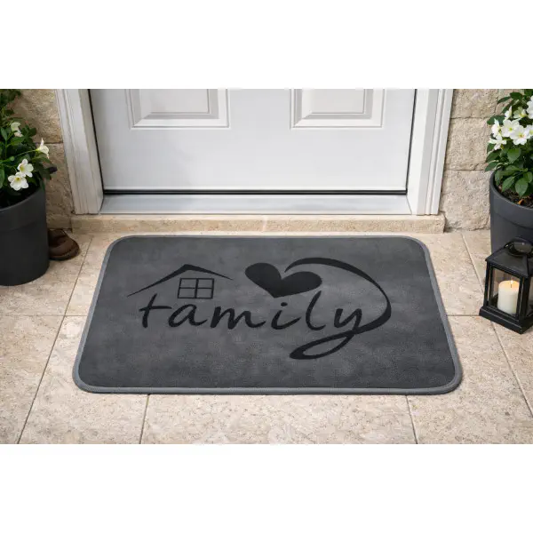 Family Floor Mat (Dark Grey/Black)