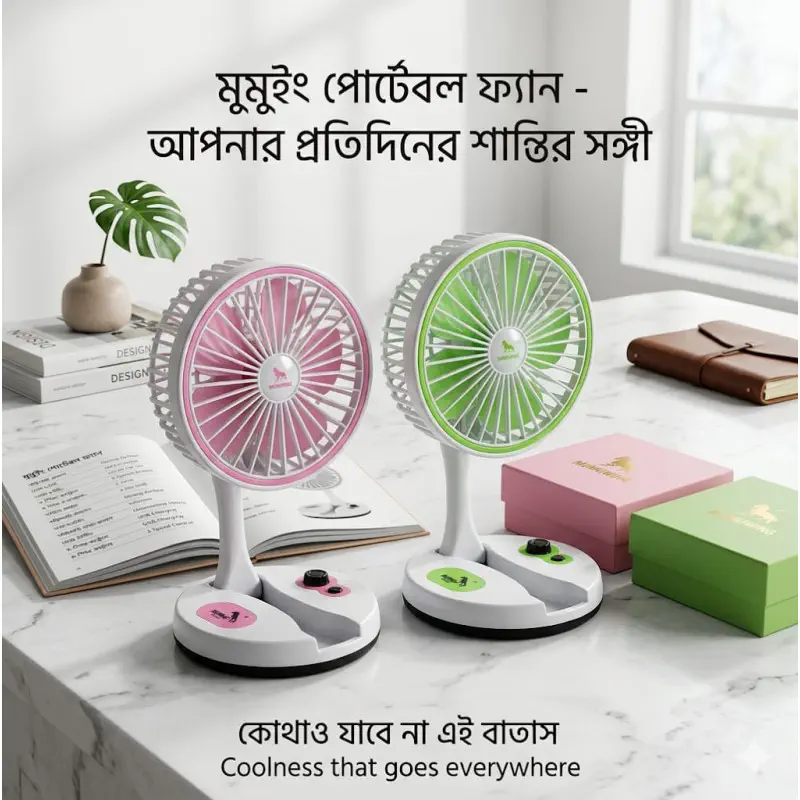Rechargeable Fan With Light (Foldable)