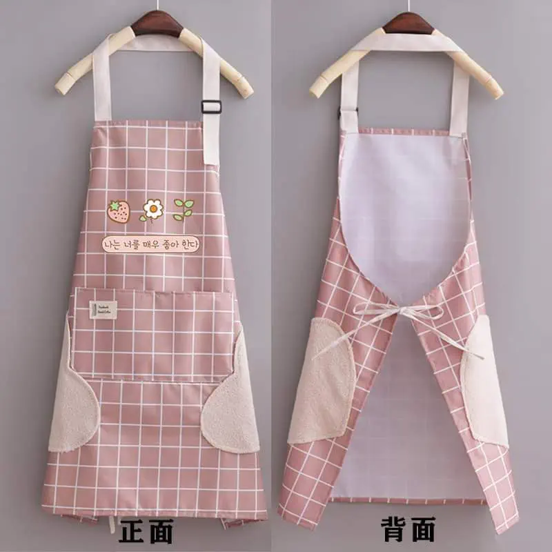 Water-Proof Kitchen Apron (Pink Check)
