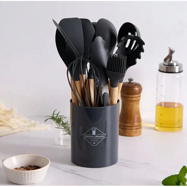 Silicon Spatula Set(Black)