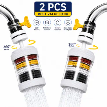 360 Degree Rotatable 6 Layers Water Filter Tap (2pcs)