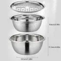 Stainless Steel Basin With Vegetable Cutter and Drain Basket