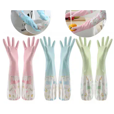 (এক জোড়া) Premium Silicon Long Hand gloves