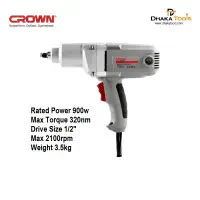 CROWN Power Impact Wrench 1/2" Square Drive, 320Nm, 900W – Model CT12018