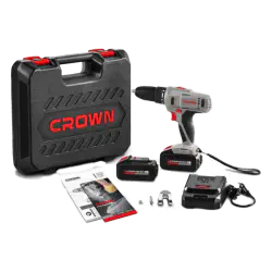 Crown 16v Cordless Drill & Screwdriver 0.8-10mm, 21/35Nm, With 2 battery & Charger  Model: CT21082H-2