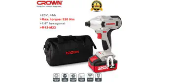 Crown 20v Cordless Impact Screwdriver with two Battery & one Charger Model: CT22021