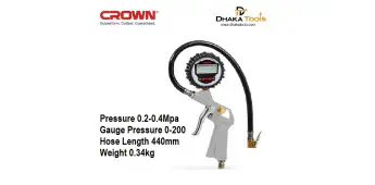 CROWN Tyre Inflator with Air Pressure Gauge CT38149