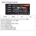 Harden 24Pcs 1/4＂ Socket Tools Set Model: 520631