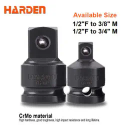 Harden Impact Adaptor ( 1/2"Female to 3/8"Male | 1/2"Female to 3/4"Male ) Model: 536583 | 536584