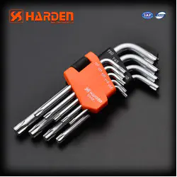 Harden 9Pcs Short Torx Key Wrench set ( T10, T15, T20, T25, T27, T30, T40, T45, T50mm ) Model: 540601