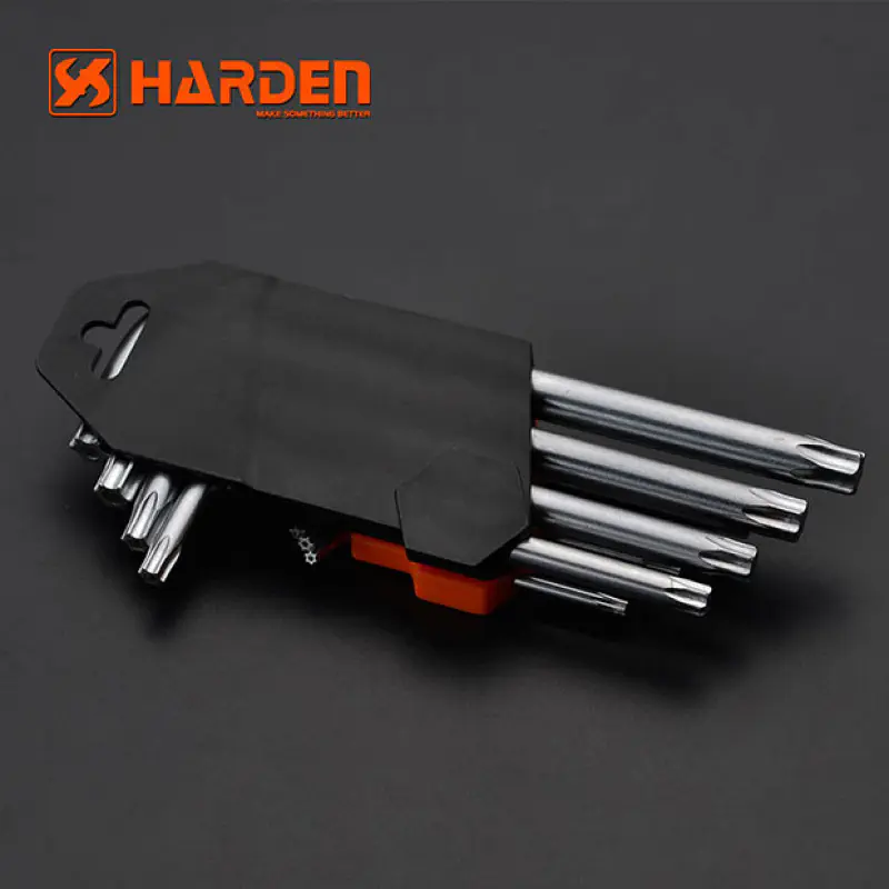 Harden 9Pcs Short Torx Key Wrench set ( T10, T15, T20, T25, T27, T30, T40, T45, T50mm ) Model: 540601