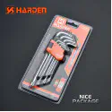 Harden 9Pcs Medium Torx Key Wrench Hex key ( T10, T15, T20, T25, T27, T30, T40, T45, T50mm ) Model: 540604