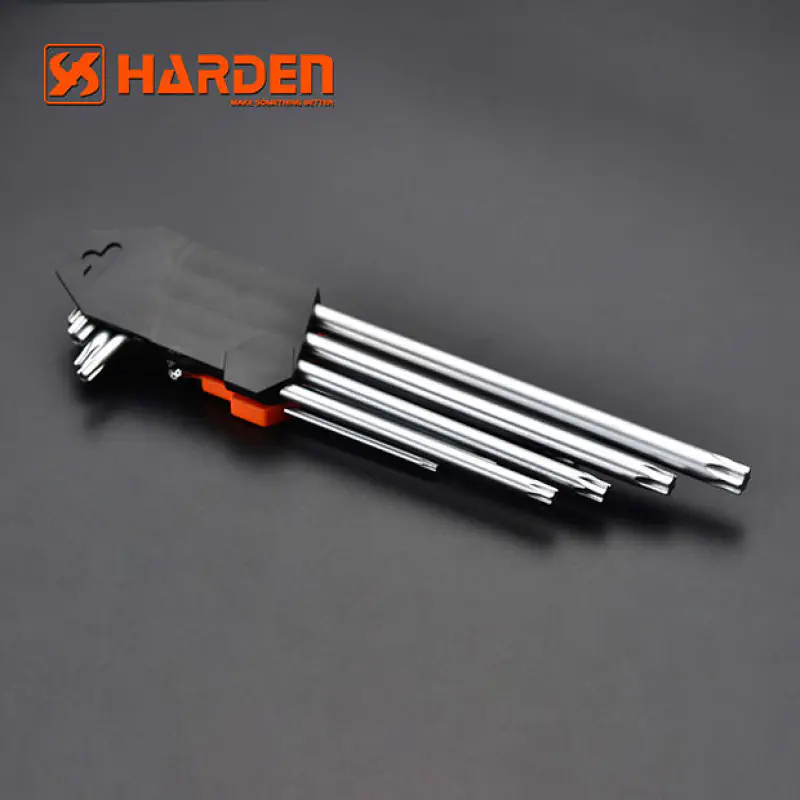 Harden 9Pcs Medium Torx Key Wrench Hex key ( T10, T15, T20, T25, T27, T30, T40, T45, T50mm ) Model: 540604