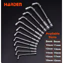Harden L-Type Socket Wrench L Socket L Wrench CR-V steel 12 standard sizes  ( 8mm | 9mm | 10mm | 11mm | 12mm | 13mm | 14mm  | 15mm | 16mm | 17mm | 18mm | 19mm )  Model: 541408 ~ 541419