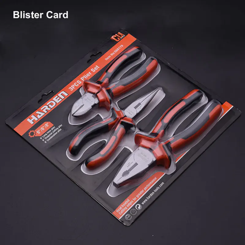 Harden 3pcs Plier Set ( 6" Diagonal Cutting Plier, 8" Combination Plier, 6"Long Nose Plier ) Model: 560179