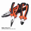 Harden 3Pcs Industrial Pliers Set Cr-V ( 6" long nose plier, 6" diagonal cutting plier, 8" combination plier ) Model: 560233