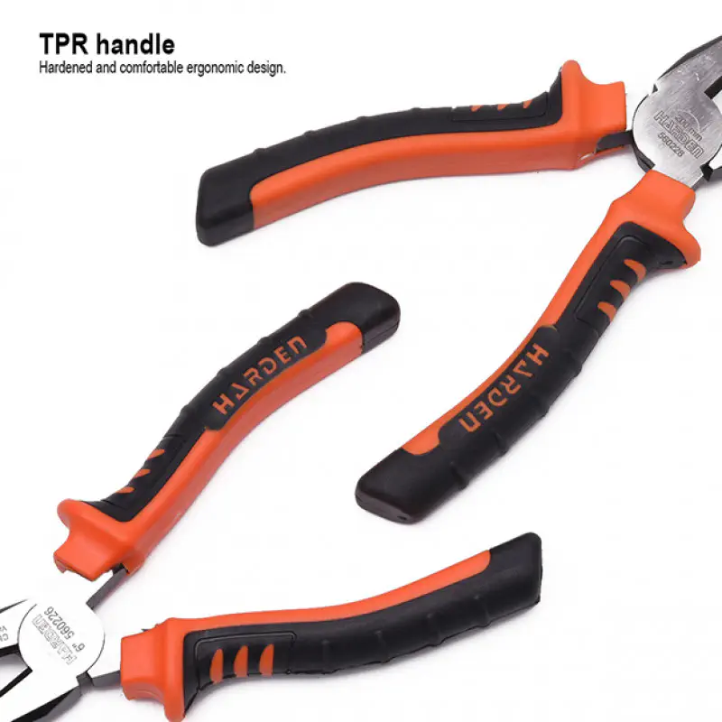 Harden 3Pcs Industrial Pliers Set Cr-V ( 6" long nose plier, 6" diagonal cutting plier, 8" combination plier ) Model: 560233
