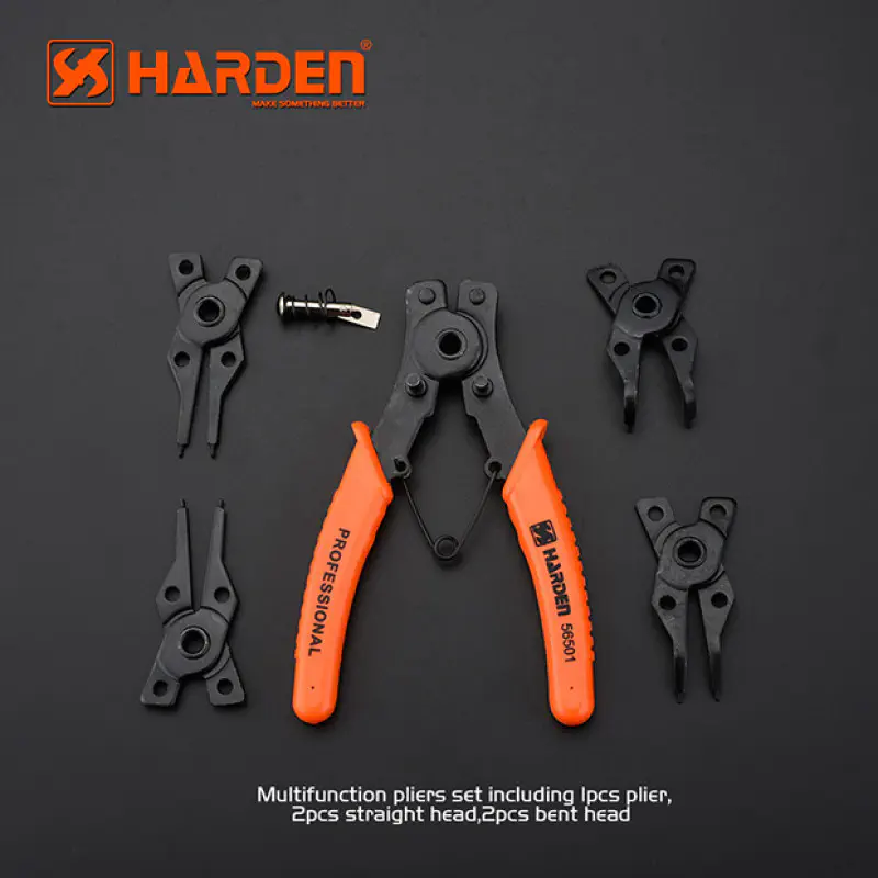 Harden 4.5" 5Pcs Chrome Vanadium Circlip Plier Set Model: 560501