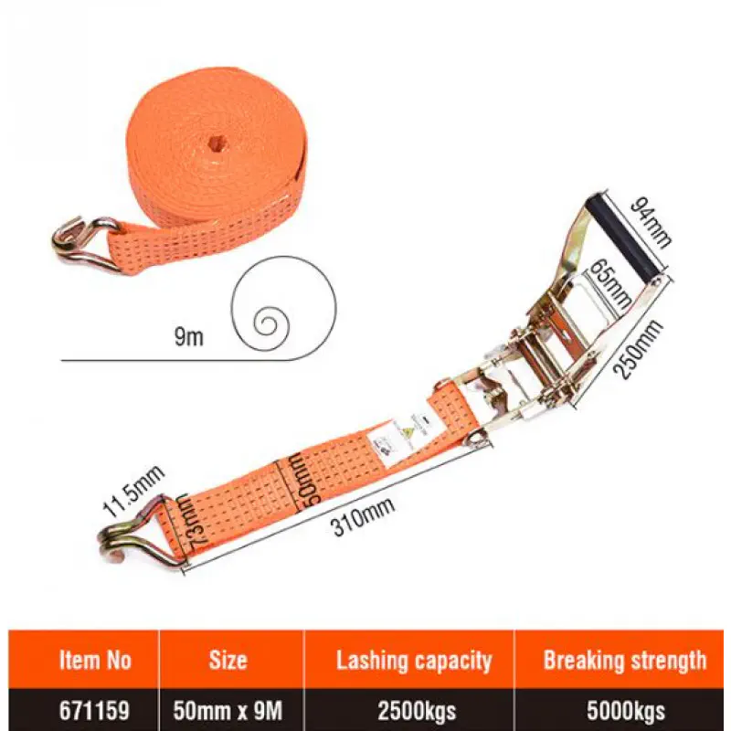 Harden 2.5 Ton Ratchet Tie Down ( 50mm x 9M ) Ratchet Lifting Belt Model: 671159