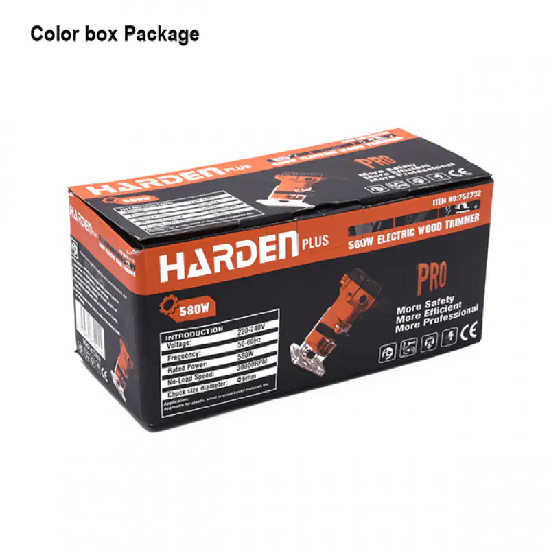 HARDEN 580w Hand Electric Wood Trimmer Router Hand Brushless Electric Wood Trimmer Portable Woodworking Collet Chuck Diameter Model: 752732