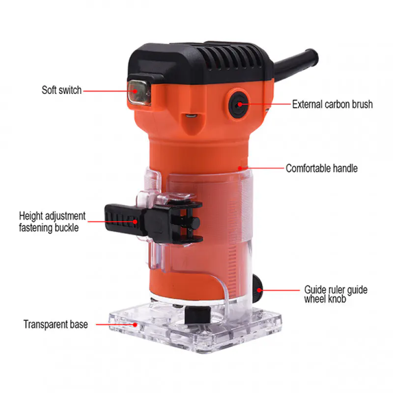 HARDEN 580w Hand Electric Wood Trimmer Router Hand Brushless Electric Wood Trimmer Portable Woodworking Collet Chuck Diameter Model: 752732