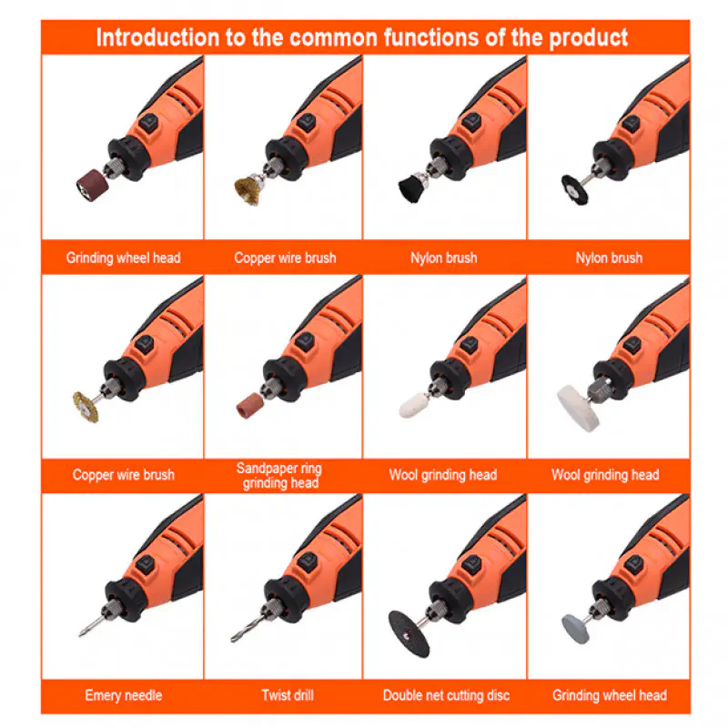 HARDEN Die Grinder Set 135W 211pcs Hand Power Small Mini Grinder Kit Portable Hobby Rotary Electric Grinder Tool Set 752912