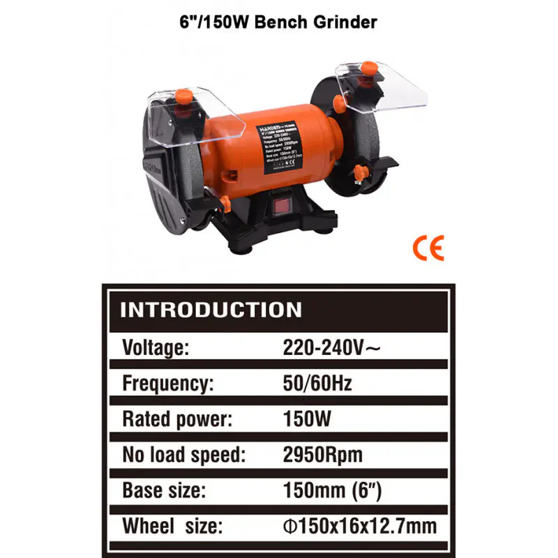 Harden 6" Bench Grinder 150W  Model: 753606