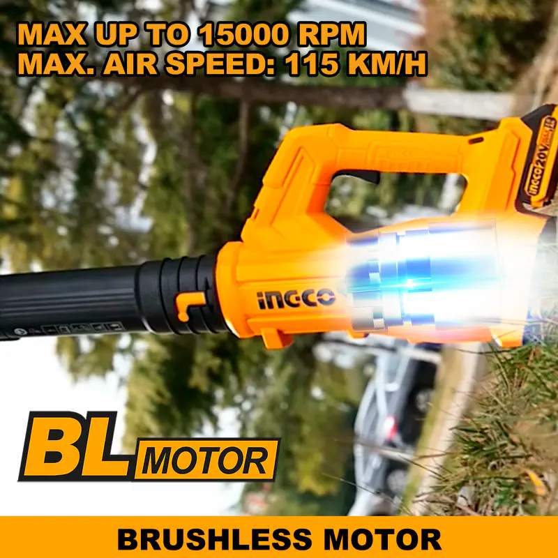 INGCO 20V Cordless Blower 115km/h with 2.0Ah Battery & Charger – Model CABLI203235