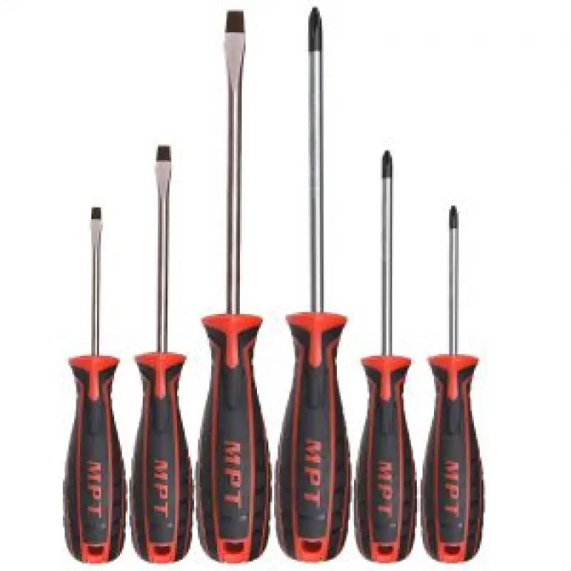 MPT 6 Pcs Non-Slip Magnetic CR-V Phillips and Slotted Screwdriver Set tool sets MHA01003