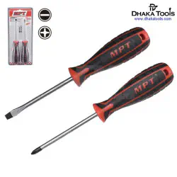 MPT 2 Pcs Non-Slip Magnetic Tip CR-V Phillips and Slotted Screwdriver Set MHA01002