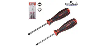 MPT 2 Pcs Non-Slip Magnetic Tip CR-V Phillips and Slotted Screwdriver Set MHA01002