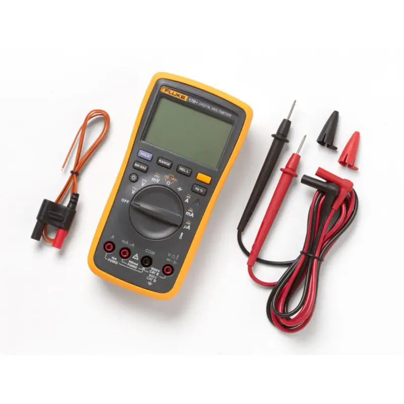 FLUKE 17B+ Digital Multimeter, for Electrical Applications, Measures AC/DC Voltage 1000V, Current Measurements to 10A, Resistance, Continuity, Diode, Capacitance, Frequency, and Temperature Testing