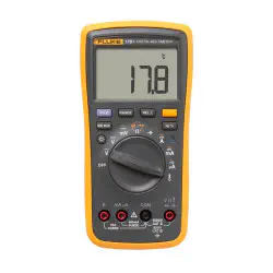 FLUKE 17B+ Digital Multimeter, for Electrical Applications, Measures AC/DC Voltage 1000V, Current Measurements to 10A, Resistance, Continuity, Diode, Capacitance, Frequency, and Temperature Testing