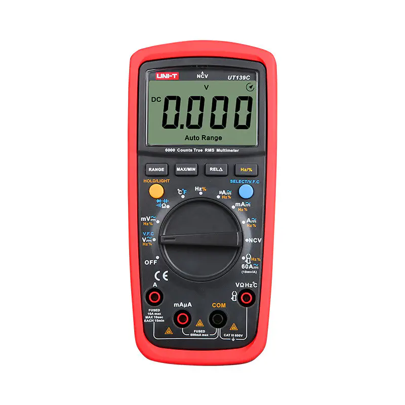 UNI-T UT139C True RMS Digital Multimeter AC/DC 600V, 10A, 60MΩ, 100mF, 10Hz~10MHz Model: UT139C
