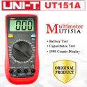 UNI-T UT151A Modern Digital Multimeter – 2000 Counts, 30 Ranges, AC/DC Voltage & Current, Capacitance, Diode & Continuity Tester; Model: UT151A