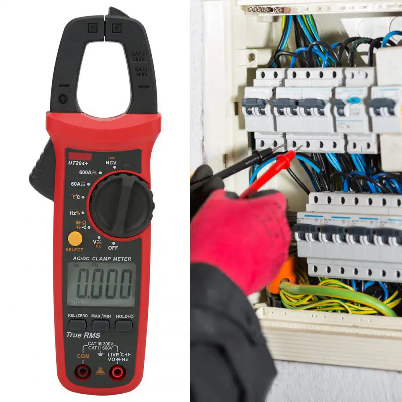 UNI-T UT204+ Digital Clamp Meter AC/DC 600A Clamp on meter Current Tester High Precision Multimeter.